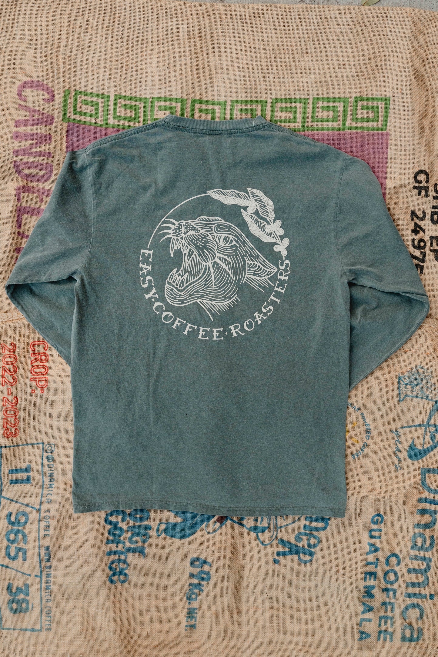 Easy Panther Long Sleeved Tee • Washed Green