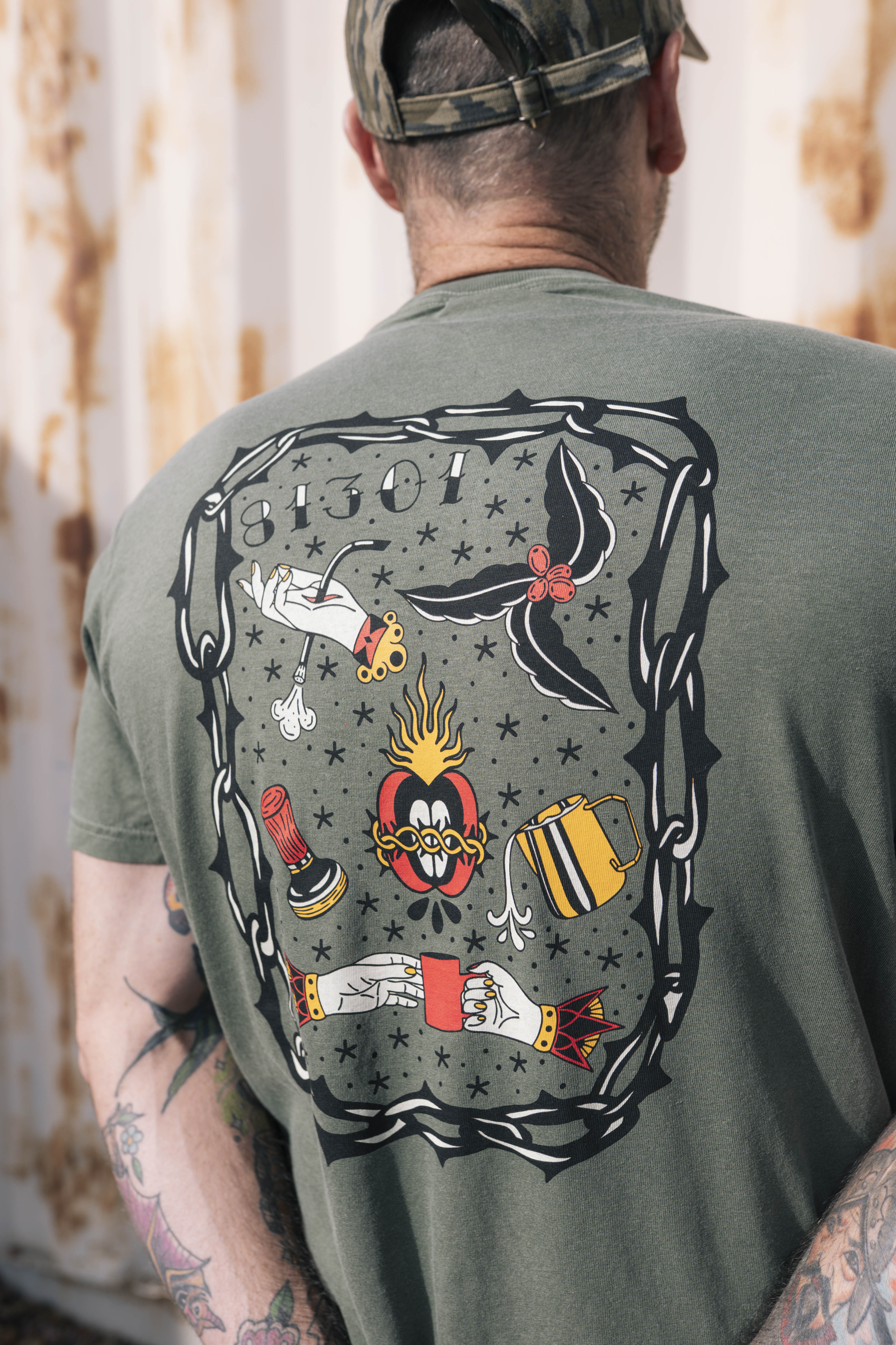 Easy Flash Tattoo Tee • Army Green – Easy Coffee Roasters