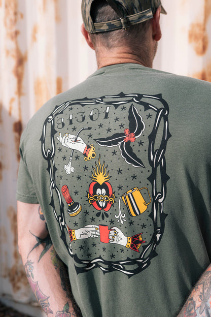 Easy Flash Tattoo Tee • Army Green